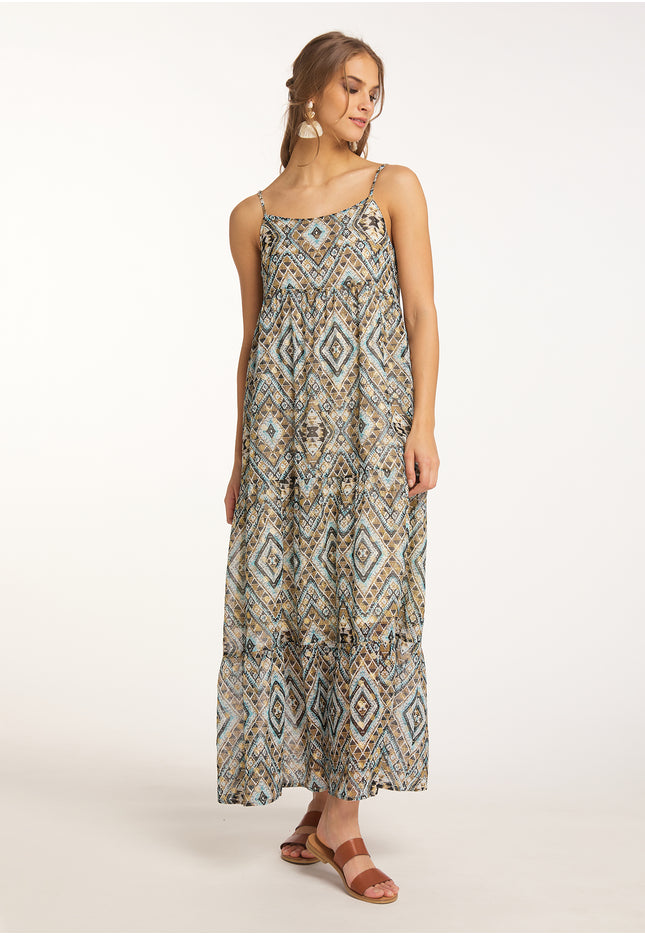 IZIA Damen Maxi Kleid mit Spaghetti-Trägern
