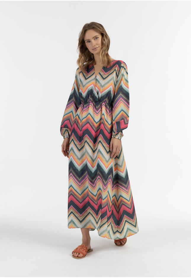 IZIA Damen Maxi Langarm Kleid