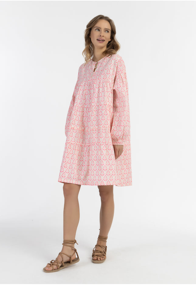 IZIA Damen Midi Kleid mit Allover-Print