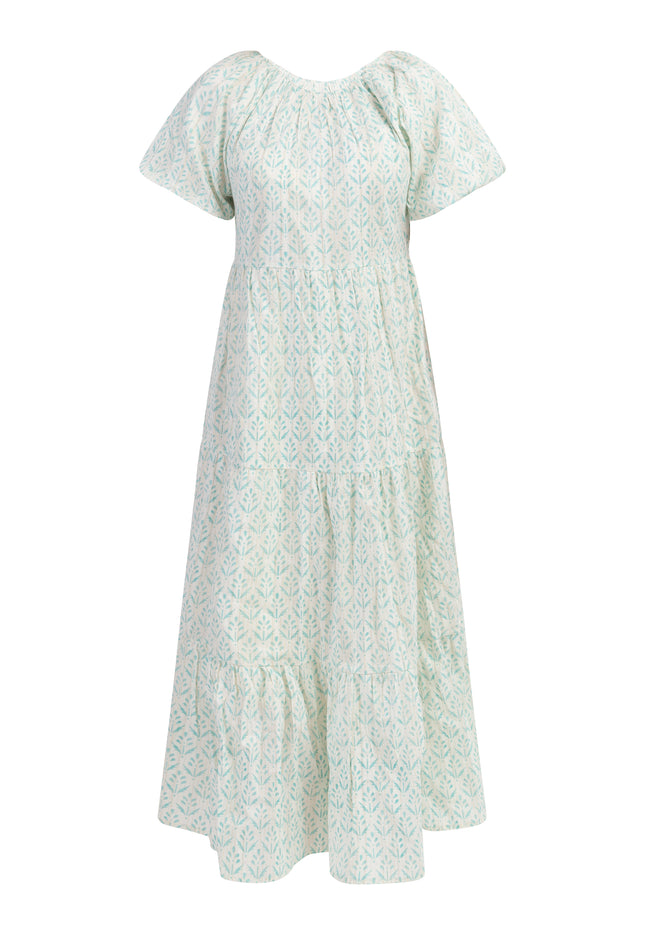 IZIA Damen Kurzarm Maxi Kleid