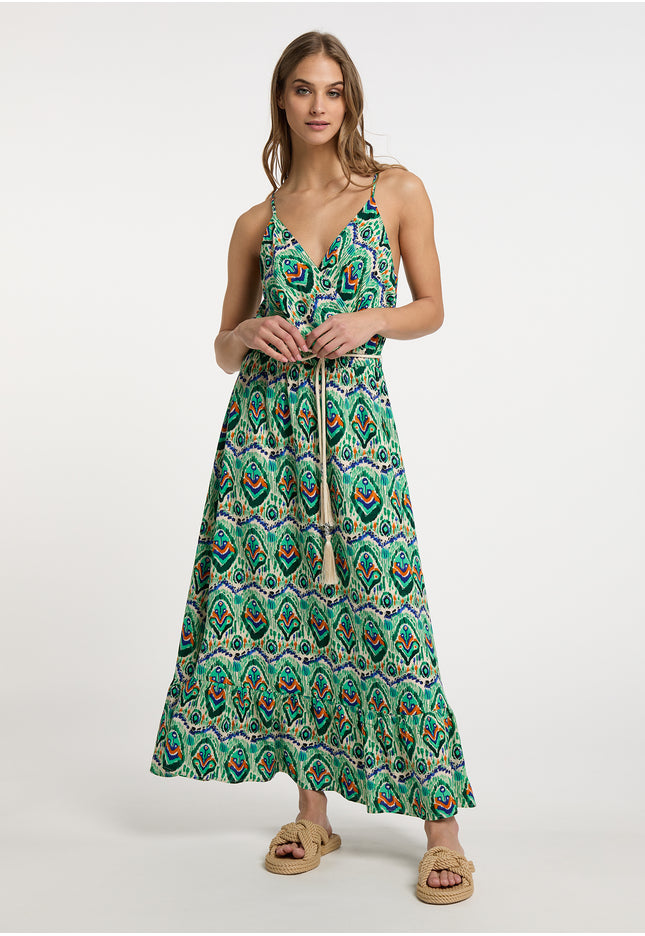 IZIA Damen Maxi Kleid mit Allover-Print