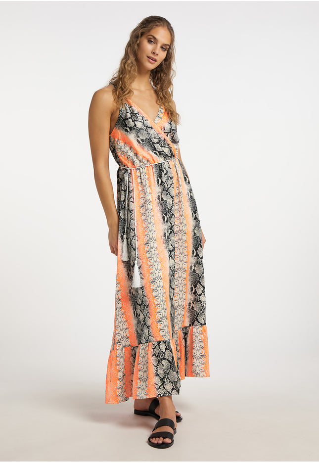 IZIA Women's Snake Print Maxi Dress