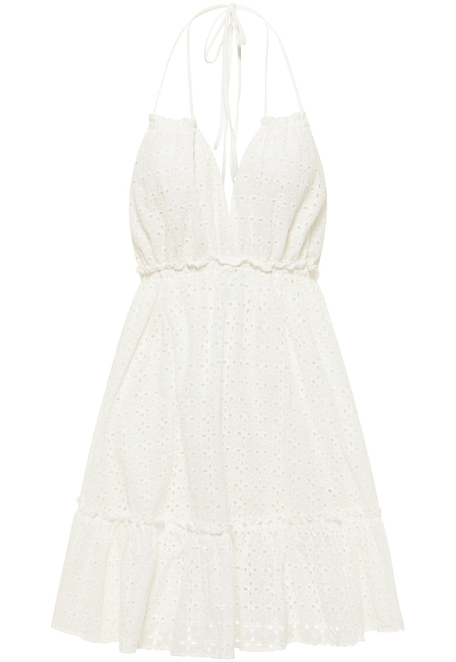 IZIA Women's Summer Dress With Eyelet Embroidery