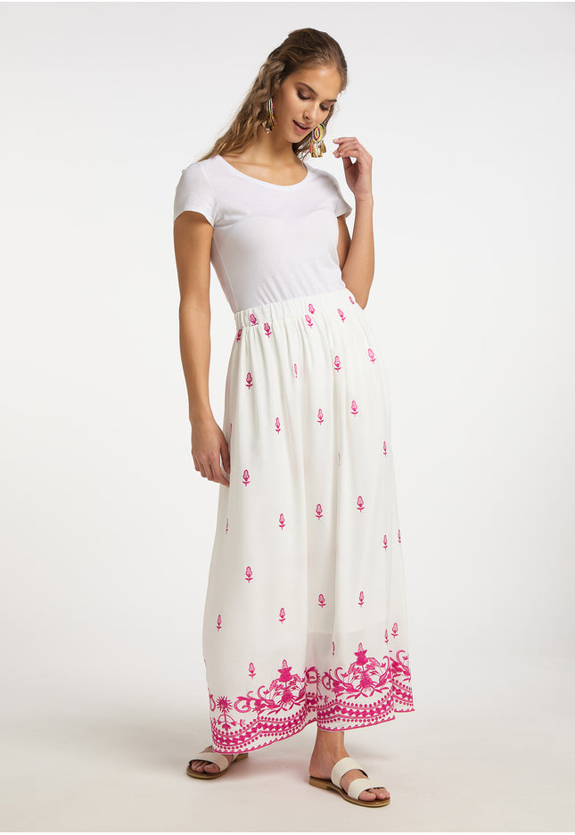 IZIA Women's Embroidered Maxi Skirt