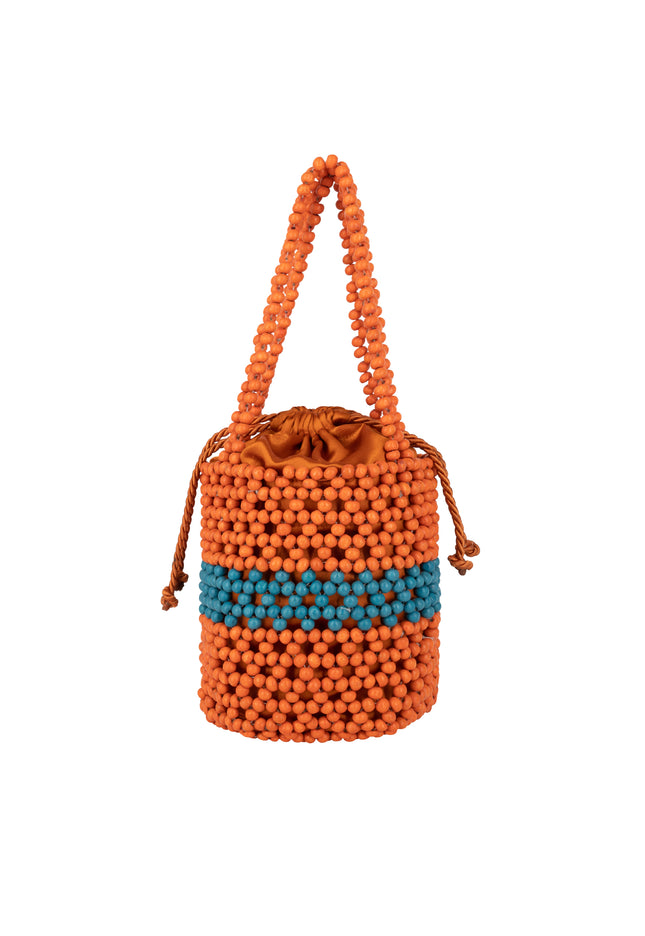 IZIA Women's Beaded Bucket Bag