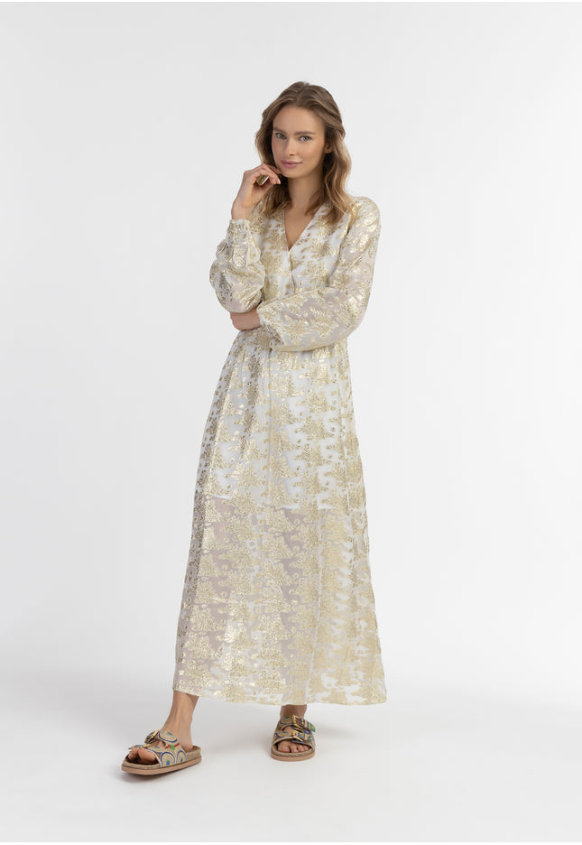 IZIA Women's Maxi Dress With Embroidery