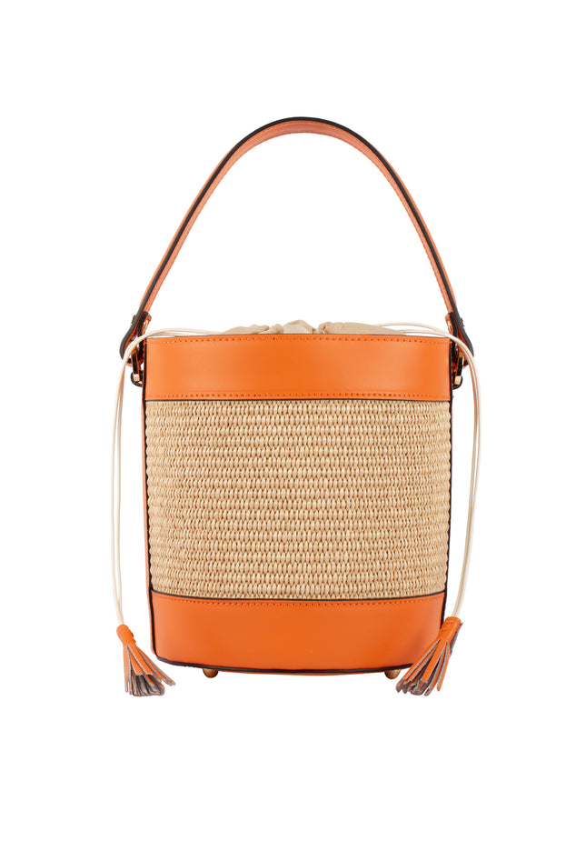 IZIA Women's Bucket Bag Made Of Raffia